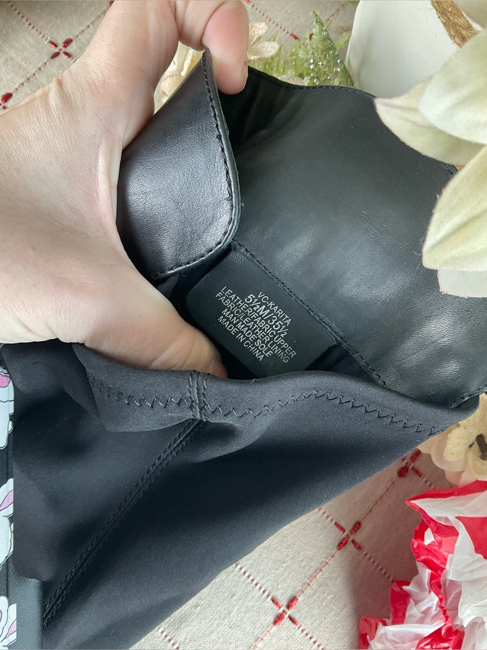 Vince Camuto “Karita” Over The Knee Riding Boots Women's Sz 5.5 Black Leather - Picture 7 of 9